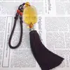 Colgante de coche con borla de Guanyin esmaltada amarilla, joyería interior, colgante de Bodhisattva, colgante de cristal para coche, venta al por mayor