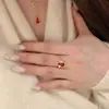 Explosiones del Libro Rojo Anillo de Calabaza Fulu Rojo Nuevo 2025 Nuevo Anillo de Tirar Ajustable de Ágata Roja China para Mujeres