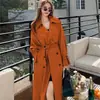 Cortavientos Largo para Mujer 2025 Primavera y Otoño Negro Estilo Coreano talla extra Pequeño Popular Abrigo Estilo Británico Abrigo hasta la rodilla