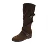 Botas vaqueras de tacón apilado, estilo western, color café Melard, de piel genuina, para mujer, nuevas para otoño 2026, botas altas de caña larga para montar