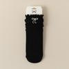 Calcetines Blancos para Mujer Calcetines de Media Pantorrilla Calcetines de Algodón Verano Finos Estilo Ballet Lazo Bordado Primavera y Otoño Calcetines de Felpa