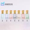 Botella pequeña de vidrio octogonal de 3 ml y 6 ml con bola de acero y tapa dorada para aceites esenciales, perfumes y muestras.
