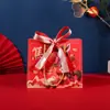 Bolsa de Regalo Año del Caballo 2026, Bolsa de Papel de Año Nuevo, Bolso de Mano Grande Rojo de Recuerdo, Bolsa de Empaque para Caja de Dulces