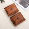 Moda Nueva Cartera Corta de Cuero PU para Hombre wish Amazon Más Vendido Patrón de USD 100 Billetera para Monedas de Hombre