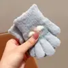 Luvas Infantis com Dedos Separados, Luvas Tricotadas Estilo Coreano para Meninos com Cinco Dedos, Luvas de Inverno Quentes para Alunos do Ensino Fundamental, Bebês Meninos e Meninas, Ciclismo