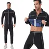 Amazon Chaqueta con Capucha Deportiva de Fitness para Hombre Tallas Grandes Europea y Americana Traje de Sudoración Impermeable Pantalones de Chándal Traje Deportivo