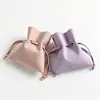 Bolsas de Microfibra Personalizadas para Joyería con Cierre de Cordón, Bolsitas de Terciopelo para Pendientes y Anillos, con Impresión de Logo