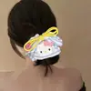 Goma para el pelo de gato Kt estilo coreano con lazo, banda para el pelo grande con rayas azules refrescantes, para moño, para mujer