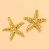 Acessórios de Joia em Aço Inoxidável 304 de Duas Cores, Galvanoplastia com Ouro Real em Forno, Pingente de Vida Marinha, Pingente de Estrela do Mar