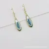 Aiwei Nuevo Producto Transfronterizo Colgante de Espécimen de Planta Pendientes de Gota de Agua de Resina Pendientes de Flores Secas Coloridos Joyería de Flores Reales