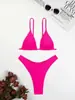 Nuevo traje de baño bikini Comercio exterior europeo y americano transfronterizo sexy push up color liso bikini de dos piezas traje de baño de calidad para mujer