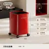 Cubo de basura doméstico de gran capacidad con un toque de lujo ligero de alta gama, apto para el baño, extraíble, engrosado, de doble capa para la cocina