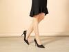 Nuevos Zapatos de Tacón Alto con Suela Negra y Roja para Mujer Otoño e Invierno, Tacones de Aguja, Zapatos de Boda con Cristales de Lentejuelas, Zapatos de Punta Fina Profesionales Sexy de Salón Venta al por Mayor