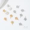 Color Oro de 14K Bolsillo Zircón Estrella Pentagonal Agujero Medio Cuenta Colgante Ojo de Carnero DIY Hecho a Mano Accesorios de Joyería de Perlas Pegajosas