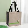 Fabricante de bolsa de juta personalizada, sacola de compras de algodão e linho, sacola de presente de linho pintada à mão, bolsa de estopa feita sob medida com tendência nacional