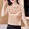 2024 Nuevo elegante camisola con cuentas para mujer verano interior top de satén talla grande exterior sin mangas camisa base