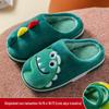 Chinelos infantis pai porco outono e inverno meninos chinelos de algodão inverno meninas bebê sapatos para casa chinelos de lã de dinossauro infantil