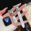 Pulseira de Couro Metalizada Love Star Adequada para Apple Watch iWatch 12ª Geração 11/10