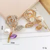 Accesorios de Perlas para Nuevo Estilo Funda de Teléfono con Flor de Rosa Incrustada de Diamantes, Adornos DIY para Zapatos con Agujeros de Belleza, Decoraciones de Flor Hueca de Perla para Mujeres