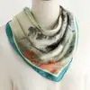 Pañuelo de seda con pintura paisajista Guofeng, chal protector solar con figura Jiangshan, pañuelo Pipa, imitación de seda, pañuelo cuadrado de 70 cm, pañuelo profesional para mujer