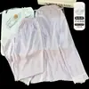 Pijama de casa para niñas de jacquard de seda de hielo suave, conjunto de dos piezas de manga larga, cómodo y simple, adecuado para el hogar y se puede usar afuera