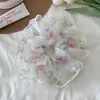 Diadema de Tulle de Princesa Sirena bajo el Sol~Diadema de Perlas Estilo Coreano con un Ambiente Brillante, Diadema Scrunchie de Nicho para Mujeres