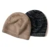 Gorro de Cachemira 100% Puro para Mujer Nuevo Gorro de Lana Tejido Color Sólido Gorro de Punto Gorro para Ciclismo al Aire Libre Gorro para el Frío Gorro Cálido