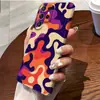 Funda de teléfono Ins de moda con bloqueo de color retro y camuflaje fluido, adecuada para Samsung S22/S23, funda ligera tipo película
