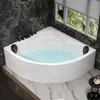 Bañera Grande de Acrílico para Hogar y Hotel, de Pie, Forma de Abanico, Doble Esquina Triangular, Termostática, Calefactable, Hidromasaje