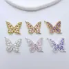Colgante Hueco de Mariposa Chapado en Oro de Cobre Microincrustado de Circonita Joyería de Color Duradero Accesorios para Collares DIY Cadena de Clavícula Doble Colgante
