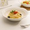 Tazón de pasta de cerámica de color blanco puro sencillo de alto valor estilo japonés tazón creativo para ensalada de frutas tazón para fideos instantáneos tazón grande para sopa
