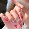 10 Peças de Unhas Postiças Coded Rich Daughter Fairy Elegante Espumante Atmosfera Estilo Celebridade da Internet Removível Vestível