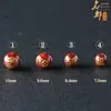 Cuentas de Cristal de Marca Famosa, Cuentas de Arena de Cristal de la Fortuna, Cuentas Sueltas de Monedas de Cobre, Cuentas Espaciadoras de Corazón de Sutra Bagua de Cinabrio, Al por Mayor