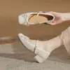 Zapatos de Mujer Jingang ZX35116 Mary Jane de Punta Cuadrada Moda Nueva 2026 Zapatos de Tacón Grueso Versátiles de Tacón Medio