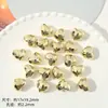 Otoño Invierno Corazón Dorado Cuentas Huecas Superficie Brillante Forma de Corazón Tridimensional Cuentas Cadena de Teléfono DIY Accesorios de Joyería Hechos a Mano Cuentas