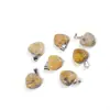 Pendente de Cavalo de Cristal Rosa Amazon Transfronteiriço 16mm Pequeno Coração de Pêssego Presente de Dia dos Namorados Pingente em Forma de Coração de Pedra Natural
