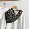 Lenço pequeno quadrado 70cm padrão espinha de peixe, lenço de seda estampado paisley marrom retrô outono e inverno, lenço de pescoço elegante, acessórios de vestuário feminino atacado