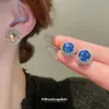 Conjunto de Brincos Quadrados Geométricos e Colar Estilo Europeu e Americano com Strass Coloridos, Corrente de Clavícula Fashion, Joias de Luxo Leve de Alta Qualidade