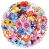 50 Pegatinas de Flores Retro, Vasos de Agua Coloridos, Decoraciones para Laptop, Pegatinas Impermeables para Mascotas Disponibles para Venta al por Mayor