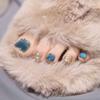 Verão Branco Toenail Patch Foot Nail Patch Foot Nail Patch Foot Wear Unha Mão Unha Nail Patch Produto Acabado