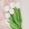 Linterna Pu Tulipanes Artificiales, Arte Floral Decorativo de Alta Gama, Ramo de Flores Artificiales de Tulipán para Escritorio