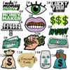 Adesivos de Tecido Bordados Criativos Dólar Riqueza Desenho Animado Notas de Banco Patch Decorativo Adesivos Cola Quente Acessórios para Roupas Peças de Bordado Elétrico