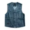 Colete Jeans Moda Primavera e Verão 2024 Masculino Fashionável Bonito Jaqueta Colete Colete Solto Estilo BF Hong Kong Jaqueta Colete