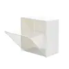 Caja de almacenamiento de tapa abatible para pared para baño, organizador de bastoncillos de algodón y almohadillas de maquillaje, caja de almacenamiento transparente a prueba de polvo