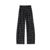 Otoño 2026 Nuevo de Moda Americana Cuadros Pana Deconstruido Talla Grande Pierna Ancha Casual Suelto Pantalones Largos