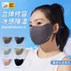 Mascarilla de Protección Solar de Verano, de Aspecto Elegante, Estilosa Mascarilla para Ciclismo al Aire Libre con Diseño de Espina de Pescado 3D Transpirable Integrado, Mascarilla de Seda de Hielo para Hombres y Mujeres