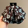 Presilha de rabo de cavalo suave e elegante com laço e fita, presilha de cabelo de alta qualidade para mulheres, presilha tipo tubarão estilo coreano