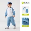 Conjunto de sudadera para niños Dudu para otoño, tops para niños y pantalones casuales, atuendo de otoño, conjunto de dos piezas para niñas, ropa de bebé de moda