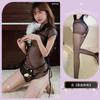 Cheongsam Vintage Estilo Uniforme Transparente Gola Alta Fenda Amarração Cheongsam Quente Puro Desejo Lingerie Feminina Qqny