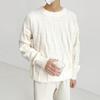 Suéter de Otoño de Cuello Redondo para Hombre Color Sólido Ajedrez a Cuadros Holgado Casual Suéter Suéter de Moda para Hombre Suéter Base para Hombre